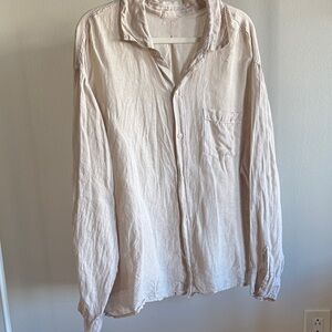 CP Shades Cream Linen Button-Up Shirt